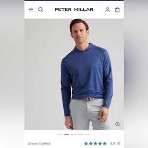 Peter Millar Men's Stealth Performance Blue-Patterned Hoodie